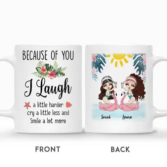 Custom Name Pool Girls Summer Because Of You I Laugh A Little Harder Gift For Besties Personalized Best Friend - Seseable