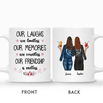Custom Name Jeans Besties Our Laughs Are Limitless Our Memories Are Countless Our Friendship is Endless Personalized Best Friend | Seseable UK