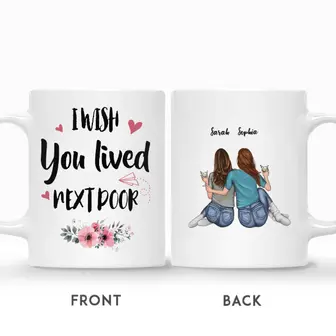 Custom Name Always Together I Wish You Lived Next Door Gift For Friends Sisters Besties Personalized Best Friend - Seseable
