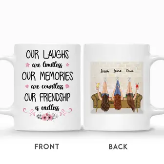 Custom Name Besties Our Laughs Are Limitless Our Memories Are Countless Our Friendship is Endless Personalized Best Friend | Seseable UK
