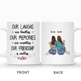 Custom Name Our Laughs Are Limitless Our Memories Are Countless Our Friendship is Endless Personalized Best Friend - Thegiftio UK