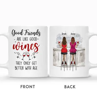 Custom Name Drink Team Best Friends Wine Together Gift For Friends Sisters Besties Personalized Best Friend - Seseable