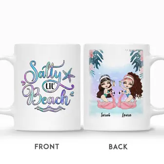 Custom Name Pool Girls Summer Salty Lil Beaches Gift For Besties Personalized Best Friend | Seseable UK