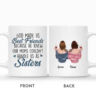 Custom Name Tattoo Besties God Made Us Friends Because He Knew Our Moms Could Not Handle Us Personalized Best Friend - Thegiftio UK