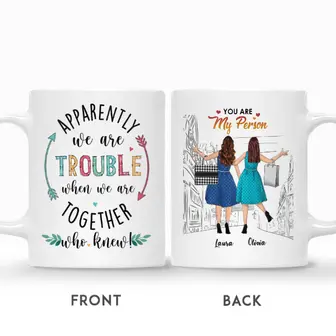 Custom Name Shopping Girls Apparently We Are Trouble When We Are Together Gift For Friends Personalized Best Friend - Thegiftio UK