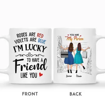 Custom Name Shopping Girls Roses Are Red Violets Are Blue I Am Lucky To Have A Friend Like You Personalized Best Friend - Seseable