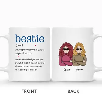 Custom Name Old Bestie Definition Funny Gift For Friends Personalized Best Friend - Seseable