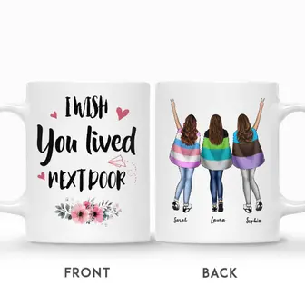 Custom Name Flag I Wish You Lived Next Door Gift For Besties Personalized Best Friend | Seseable UK