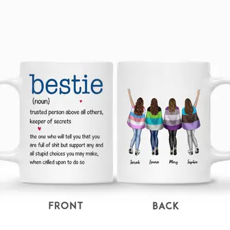 Custom Name Flag Bestie Definition Gift For Besties Personalized Best Friend - Thegiftio UK