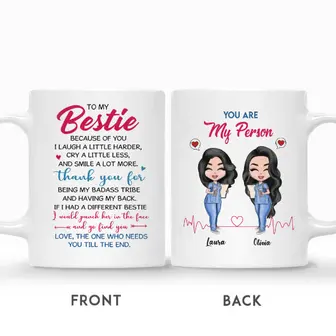 Custom Name Doll Nurse Friends To My Besties Because Of You I Laugh A Little Harder Gift For Besties Personalized Best Friend - Thegiftio UK
