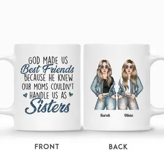 Custom Name Fashion Girls God Made Us Friends Because He Knew Our Moms Could Not Handle Us Personalized Best Friend - Seseable