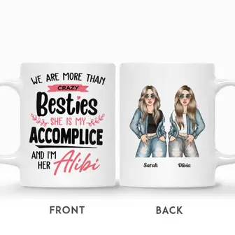 Custom Name Fashion Girls We Are More Crazy Besties Gift For Friends Personalized Best Friend | Seseable UK