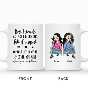 Custom Name Hoodie Girls Best Friends Are Like Big Knickers Gift For Besties Personalized Best Friend | Seseable UK