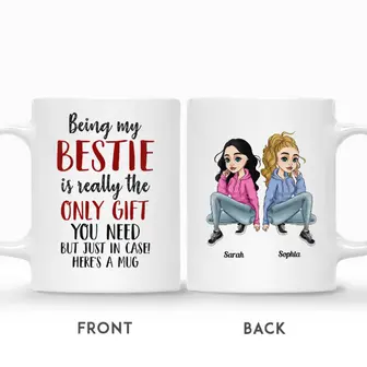 Custom Name Hoodie Girls Being my Bestie is Really The Only Gift You Need Funny Gift For Besties Personalized Best Friend | Seseable UK