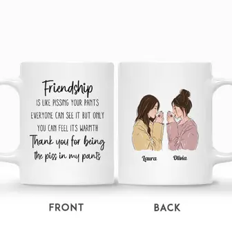 Custom Name Drinking Girls Friendship is Like Pissing Your Pants Personalized Best Friend - Seseable