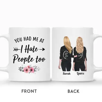 Custom Name Jeans Best Friend You Had Me At I Hate People Too Personalized Best Friend - Thegiftio UK
