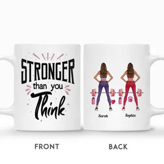 Custom Name Gym Girl Stronger Than You Think Gift For Besties Personalized Best Friend | Seseable UK