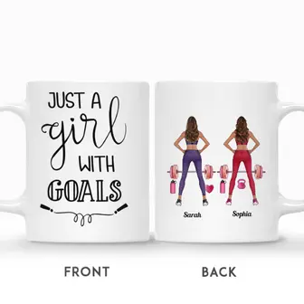 Custom Name Gym Girl Just a Girl with Goals Gift For Besties Personalized Best Friend - Seseable