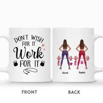 Custom Name Gym Girl Do Not Wish for It Work for It Gift For Besties Personalized Best Friend | Seseable UK