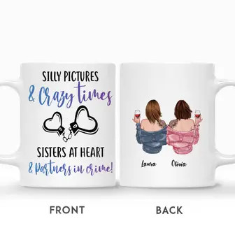 Custom Name Tattoo Girls Silly Pictures And Crazy Times Sisters At Heart And Partners In Crime Personalized Best Friend - Seseable