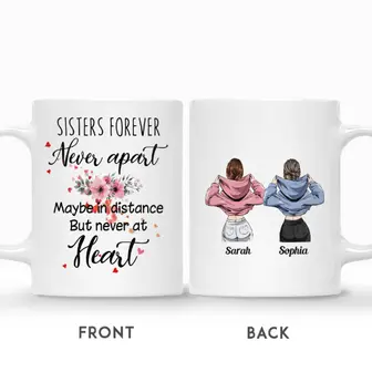 Custom Name Friends Jackets Sister Forever Never Apart Maybe In Distance But Never At Heart Personalized Best Friend - Seseable
