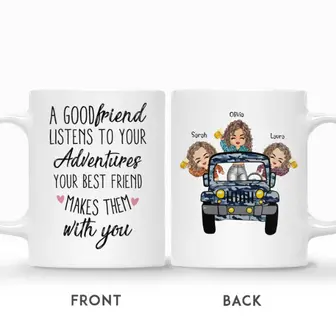 Custom Name Girls With Car A Good Friend Listens To Your Adventures Your Best Friend Makes Them With You Personalized Best Friend - Thegiftio UK