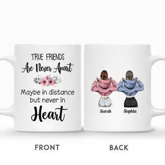 Custom Name Friends Best Friend Forever Never Apart Maybe In Distance But Never In Heart Personalized Best Friend - Thegiftio UK