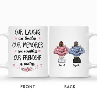 Custom Name Friends Jackets Our Laughs Are Limitless Our Memories Are Countless Our Friendship is Endless Personalized Best Friend - Thegiftio UK