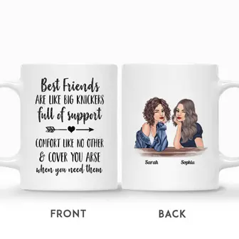 Custom Best Friends Gifts Personalized Name Gift Ideas For Bestie Best Friends Are Like Big Knickers | Seseable UK