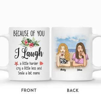 Custom Best Friends Gifts Personalized Name Birthday Gift For Bestie Drinking Team Summer Because Of You I Laugh A Little Harder - Seseable