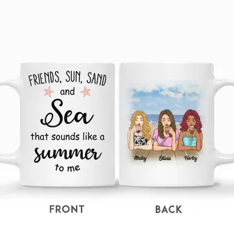 Custom Best Friends Gifts Personalized Name Drinking Team Friends Sun Sand And Sea That Sounds Like A Summer To Me - Seseable