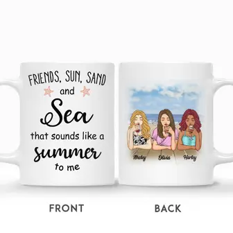 Custom Best Friends Gifts Personalized Name Drinking Team Friends Sun Sand And Sea That Sounds Like A Summer To Me - Thegiftio UK
