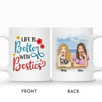 Custom Best Friends Gifts Personalized Name Birthday Gift For Bestie Drinking Team Summer Life Is Better With Besties - Seseable