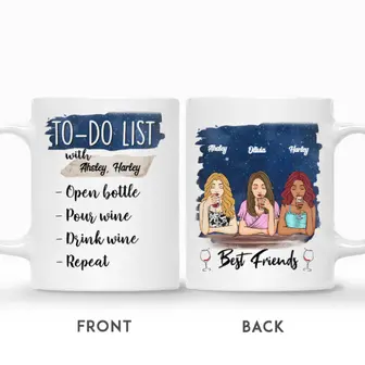 Custom Best Friends Gifts Personalized Name Gift For Bestie Drinking Team Best Friends Our To Do List Wine - Seseable