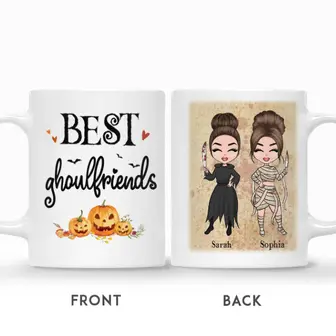 Custom Halloween Chibi Best Friends Gifts Personalized Name Gift For Friends Best Ghoulfriend - Seseable