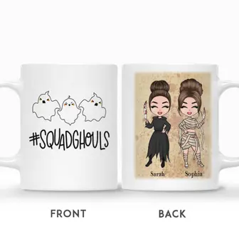 Custom Halloween Chibi Best Friends Gifts Personalized Name Gift For Friends Squad Ghouls - Seseable