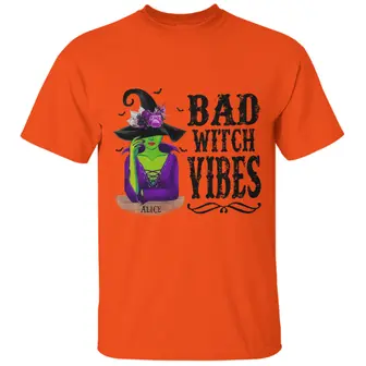 Custom Halloween Witches Gifts Personalized Name Bad Witch Vibes - Seseable