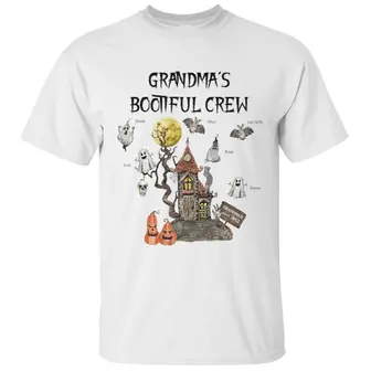 Custom Halloween Grandma Gifts Personalized Gift For Nanas Moms Name Grandmas Bootiful Crew - Seseable