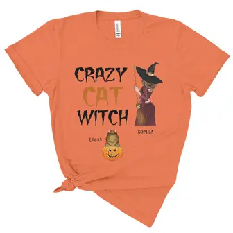 Custom Halloween Cat Mom Gifts Personalized Gift For Cat Lovers Crazy Cat Witch - Seseable