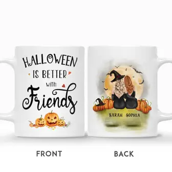 Custom Halloween Witches Besties Gifts Personalized Name Halloween Is Better With Friends - Seseable