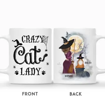Custom Halloween Cat Moms Together Gifts Personalized Name Gift For Cat Lovers Crazy Cat Lady - Thegiftio