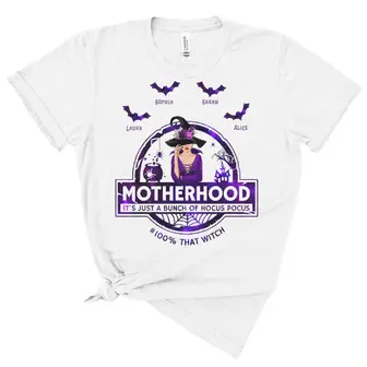 Custom Halloween Moms Gifts Personalized Gift For Moms Motherhood Just A Bunch Of Hocus - Seseable