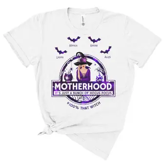 Custom Halloween Moms Gifts Personalized Gift For Moms Motherhood Just A Bunch Of Hocus | Seseable FR