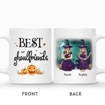 Custom Halloween Witches Gifts Personalized Name Gift For Friends Best Ghoulfriend - Seseable