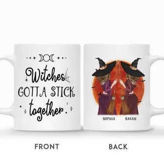 Custom Halloween Witches Together Gifts Personalized Name Gift For Friends Witches Gotta Stick Together - Seseable