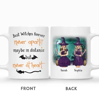 Custom Halloween Witches Together Gifts Personalized Name Best Witches Forever Never Apart Maybe In Distance But Never At Heart - Seseable