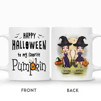 Custom Halloween Best Friends Gifts Personalized NameHappy Halloween To My Favorite Pumpkin - Thegiftio UK