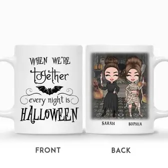 Custom Halloween Chibi Best Friends Gifts Personalized Name Gift For Friends - Seseable