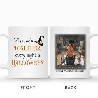 Custom Halloween Cat Moms Gifts Personalized Name Cat Lovers Gift When We Are Together Every Night is Halloween - Seseable