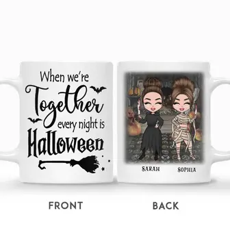 Custom Halloween Chibi Best Friends Gifts Personalized Name Gift For Friends When We Are Together Every Night is Halloween - Seseable